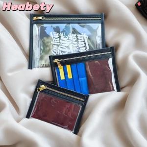 Heabety Zipper PVC Organizer Pouch For Passport Coins Keys Lipsticks Cards Earphones Compact Travel Storage Case