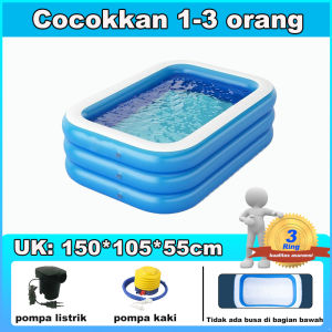 kolam renang anak 3 Ring kolam renang mainan Family Inflatable Swimming Pool Luar Ruangan
