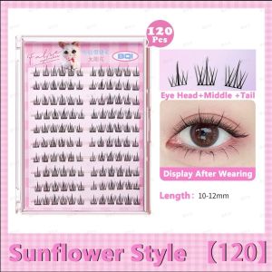 120-100 Cluster Bqi False Eyelashes Glue Free Self Adhesive Idol Lashes Natural Waterproof Reusable