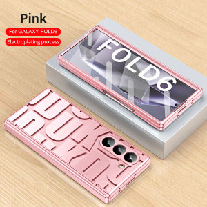 Stylish phone case For Samsung Galaxy Z Fold 6 Fold 7 hinged with tempered glass screen