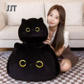 JJT [จัดส่งฟรี]หมอนตุ๊กตาแมวน่ารักตุ๊กตาน่ารักหมอนแมวสีดำ. 