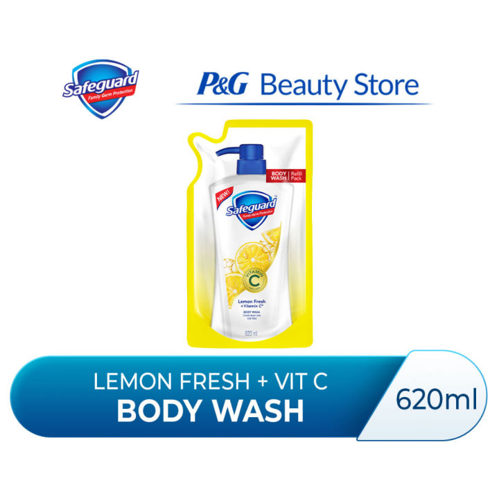 Safeguard Antibacterial Soap Body Wash Lemon Fresh With Vitamin C