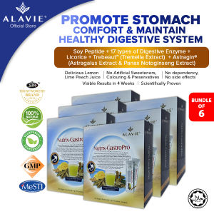 [Bundle of 6]ALAVIE Nutrix-GastroPro 15s 天然养胃护胃舒缓胃灼热胃痛胀气消化不良营养饮 *GERD Indigestion Heartburn Acid Reflux Gas Bloating Stomachache Digestive Enzyme Licorice Tremella Ginseng Extract*