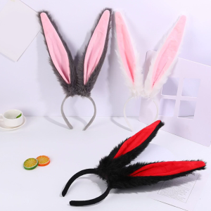 Sweet Bunny Ear Shape Hair Hoop Cute Hair Holder Live Broadcasting Cosplay Party Costume Headwear for Teens Women