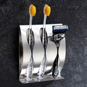 Wall Mount Toothbrush HolderTooth Brush Shelf Organizer3M Self-AdhesiveNo Drilling RequiredNot Rusty