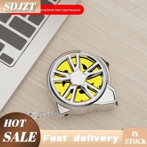 SDJZT 1pcs xách tay thép không gỉ Keychain Thiết kế hộ gia đình nhỏ công cụ đo lường cho Diy crafting và may 2 mét có thể thu vào băng biện pháp