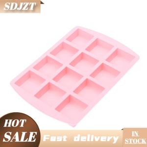 SDJZT 12 khoang vuông Silicone khuôn mẫu cho Diy Brownie cắn fudges bánh kẹo Jelly bakeware cho trẻ em nướng trang trí khuôn
