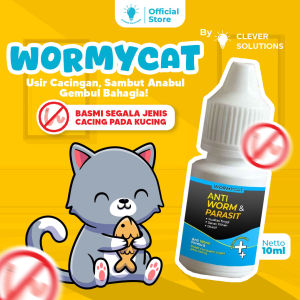 Clever Solutions - WORMYCAT (Obat Cacing Kucing Obat Anti Infeksi Cacing Kucing Cat Kitten Ampuh Basmi dan Mencegah Cacingan Perawatan Kucing)