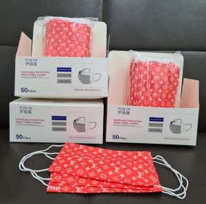 LV x SUPREME Face Mask #3PLY Disposable Face Mask #Mask Dewasa #3层时尚成人口罩