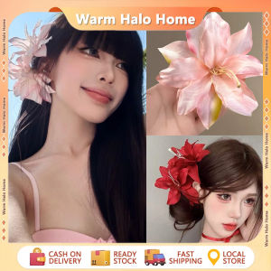 Women Flower Lily Hairpin Clips Side Bangs Clip Beach Holiday Beautiful Artifact Flower Lily Hairpin Clips Side Bangs Clip Hair Accessory
