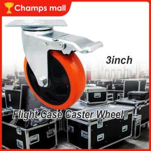 3" Flight Case Caster Wheel Light Flat Bottom Swivel Caster Wheels Mute Double Shafts
