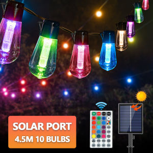 26FT/32FT Solar String Light Outdoor Waterproof Christmas Decor Lights 30 LED High Bright Bulbs Patio String Lights for Garden Hotel Home Restaurant Christmas Party Wedding Decor
