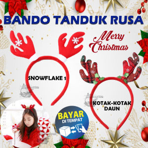 QCF Bando Natal Tanduk Rusa Bando Motif Head Band Natal Bando Natal Motif KOTAK-KOTAK HIJAU MERAH Bando Natal Motif SNOWLAKE Bando Merry Christmas Bando Motif Perlengkapan Natal Hadiah Natal Kado Natal Aksesoris Natal Aksesoris Rambut Bando Fashion Murah
