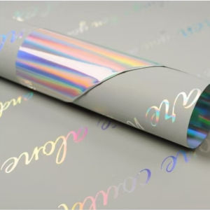 Kertas Buket Bunga Hologram Bi Color Cellophane Flower Wrapping Bouquet Paper Plastik OPP Rainbow KB056