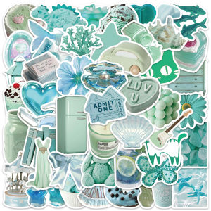 COD！50PCS Hijau Mint Kecil segar gaya ins stiker untuk Buku Tempel/Buku Harian/HP/Dekorasi Laptop/Sticker Helm Tahan Air Vinil/Stiker Tablet Ponsel stiker tahan air berperekat