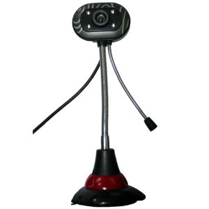 Webcam chân cao có mic có 4 đèn led - Sắc nét- Màu đen