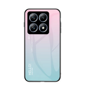 Luxury Gradient Tempered Glass Casing for Xiaomi 14T Pro 5G 2024 Case Tempered Glass Protective Cover for Mi 14TPro 14 T Xiaomi14T Xiaomi14TPro Shockproof TPU Edge Back Cases