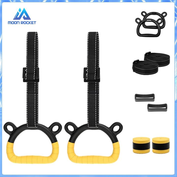 Moon ROCKET Gymnastics Rings Home Full Body Workout Indoor Calisthenics