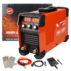 WONDER TOOLS ตู้เชื่อม เครื่องเชื่อม Inverter ตู้เชื่อมไฟฟ้า เครื่องเชื่อม IGBT MMA-650S รุ่นใหม่ 2 หน้าจอ 3 ปุ่ม Upgrade Edition รุ่นใหม่ล่าสุด (สีส้ม)