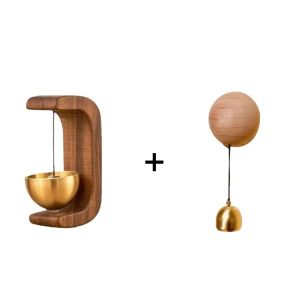 【Buy 1 Take 1 】Japanese Wooden Wireless Doorbell Wind Chime Door Hanging Bells Wall Hanging Decorations Solid Wood Door Bell Home Room Door Decor Birthday Holiday Gifts Weder