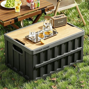 Outdoor Camping Box 35L/55L Capacity Storage Box Car Trunk Foldable Storage Box Toy Storag Box/Collapsible Travel Camping Table Multi functional portable storage