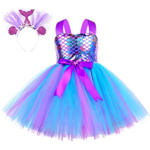 Little Mermaid Princess Dresses for Girls Kids Tutu Dress for Mermaid Birthday Party Costumes Halloween Clothes Set for Children2026
