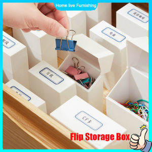 Flip Storage Box Japanese Style Clamshell Storage Box Cotton Swabs Storage Case Plastic Drawer Organizer  Small Objects Sundries Classification Storage Box Multi-purpose Flip Dust Storage Box