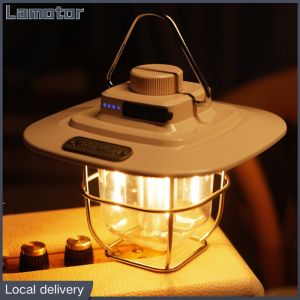 [Vktech] Bright LED Camping Lantern - Rechargeable and Portable for Outdoor Hiking Emergency Situations and Tent Lighting - Sleek Black Design