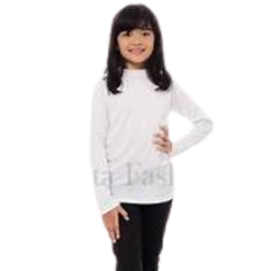 Kaos Manset Anak Warna Putih Usia 1-15 Th Bahan Spandek Balon Soft Lengan Panjang Atasan Anak Perempuan Manset Dalaman Anak Lengan Panjang Polos Ukuran Size SS S M L XL XXL XXXL Adem Nyaman Dipakai