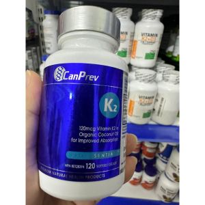 CanPrev Vitamin K2 MK-7 120mcg  Vitamin K2 K2VITAL® Hỗ Trợ Xương Chắc Khỏe & Chuyển Hóa Canxi - Sử dụng K2VITAL® MK-7 chất lượng cao.  - MK-7 có thời gian lưu trong cơ thể dài hơn nhiều dạng Vitamin K khác.  - Bổ sung trong nền dầu dừa hữu cơ giúp tăng h