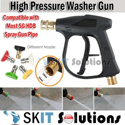 【SKIT SG】High Pressure Washer Gun Set Kit Spray Jet with 5 Spray Nozzles Portable Handheld Car Washer Foam Car Wash Smart Sensor Cleaning Household Washing Sprayer For Washing Car Floor Window Toilet Bathroom Wall