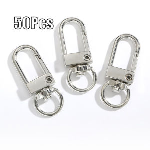 50Pcs Zinc Alloy Keychain Swivel Snap Hooks DIY Lobster Clasp Keychain Buckle