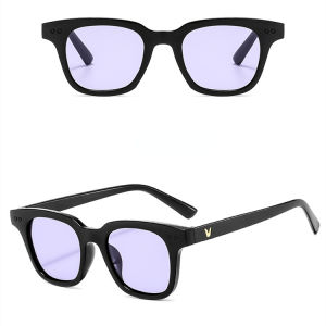 SUNYMALL ป้องกันรังสี UV400 แว่นกันแดด สำหรับผู้ชายและผู้หญิง ฟิลเตอร์ยูวี เฉดสี แว่นตา ย้อนยุค กรอบสี่เหลี่ยม แว่นตาสำหรับคู่รัก