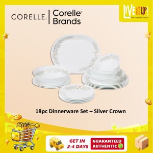 CORELLE 18pc Dinnerware Set – Silver Crown