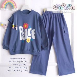 PEACE SET KIDS (3THN-13THN) CELANA CARGO CRINKLE PRINTING | SETELAN PEACE ONE SET ANAK REMAJA | SETELAN ANAK KEKINIAN | SETELAN ANAK PEREMPUAN | ONE SET KOMBINASI POLOS | OOTD ANAK REMAJA | BAJU ANAK 3 TAHUN | SETELAN ANAK 5 TAHUN | BAJU ANAK PEREMPUAN