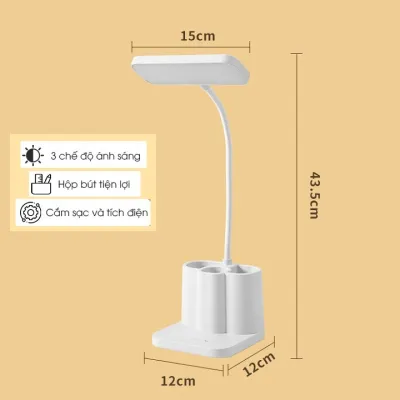 Đèn học để bàn đèn học chống cận 3 chế độ sáng thông minh làm mờ vô cấp cảm ứng kèm dây sạc tiện lợi