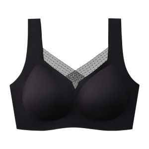 Lace Seamless Bra for Women M-XXL Wireless Soft Support Fixed Cup Push-up Hook Closure Womens Underwear