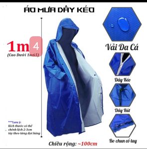 Áo mưa DÂY KÉO KHÓA VẢI DA CÁ THỜI TRANG siêu bền (Hàng cao cấp xưởng)