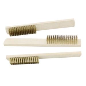 Steel Brush Copper Wire Brush Wood Handle Industrial Polishing Wooden Handle Steel/Copper Wire Brush  Cleaning Brush for Rust Removing