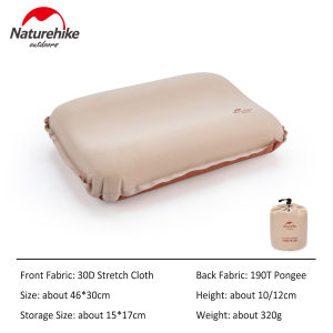 Naturehike Glamping 3D Quiet Sponge Automatic Inflatable Pillow Portable Camping Comfortable Elastic Fabric with Storage Bag NH21ZT001