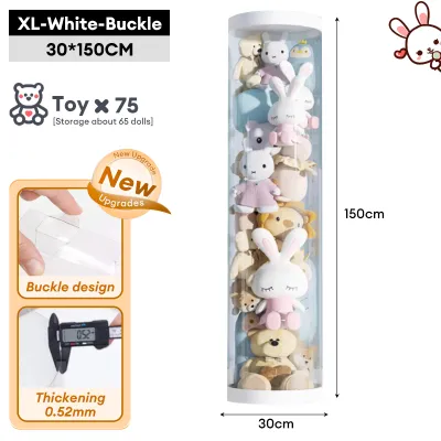 Doll Storage Bucket Transparent Tube Cylindrical Storage Box Thickened Kids Toy Doll Organizer Doll Storage Box