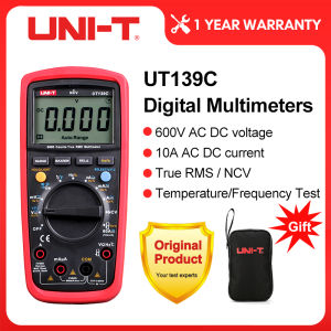 Đồng Hồ Vạn Năng Kỹ Thuật Số UNI-T Đồng Hồ Đo Dòng Điện Điện Áp AC DC UT139C Máy Kiểm Tra Tần Số Nhiệt Độ RMS Thực Sự Cầm Tay Điện NCV