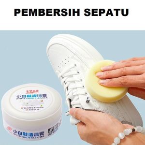 Krim Pemutih Sepatu Sneaker Krim Pembersih sepatu Free Spons Cream Pembersih White Shoes Cleaner Ampuh