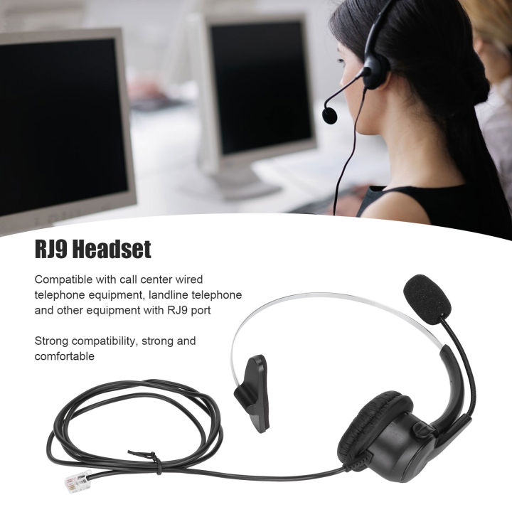 Ailgely Telephone Headset RJ9 Earphone with Adjustable