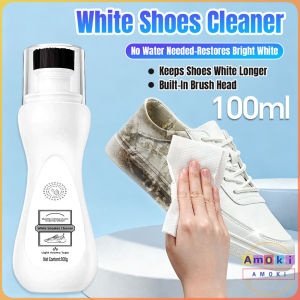 Amoki 100ml White Shoe Cleaner Cleaning Shoes Care & Repair Agent Stain Remover Comes With Brush