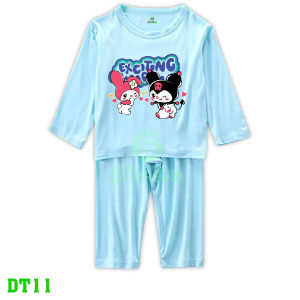 Bộ đồ dài tay dài quần bé trai bé gái hình in KUROMY cho bé từ 6kg-30kg.DT11