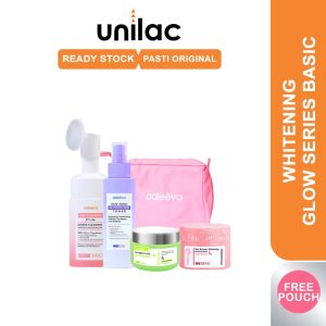 Adleeva Whitening Glow Series Paket Basic Skincare  - Adleeva Facial Wash | Adleeva Daylight Cream | Adleeva Toner | Adleeva Night Cream