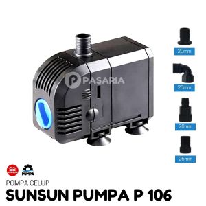 SUNSUN PUMPA P 106 / P106 Pompa Celup Kolam Ikan/Aquarium/Hidroponik Ori 3000 lph / liter per jam 55