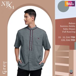 NIBRAS KOKO NK 081 BAJU PRIA MUSLIM LENGAN PENDEK TERBARU