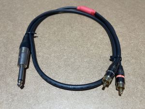 สาย Y เข้า1ทาง TRS แจ็คโฟน ออก2ทาง RCA (จำนวน 2 ชิ้น)